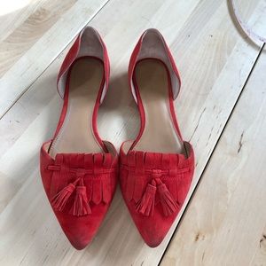 JCrew tasseled loafer in red